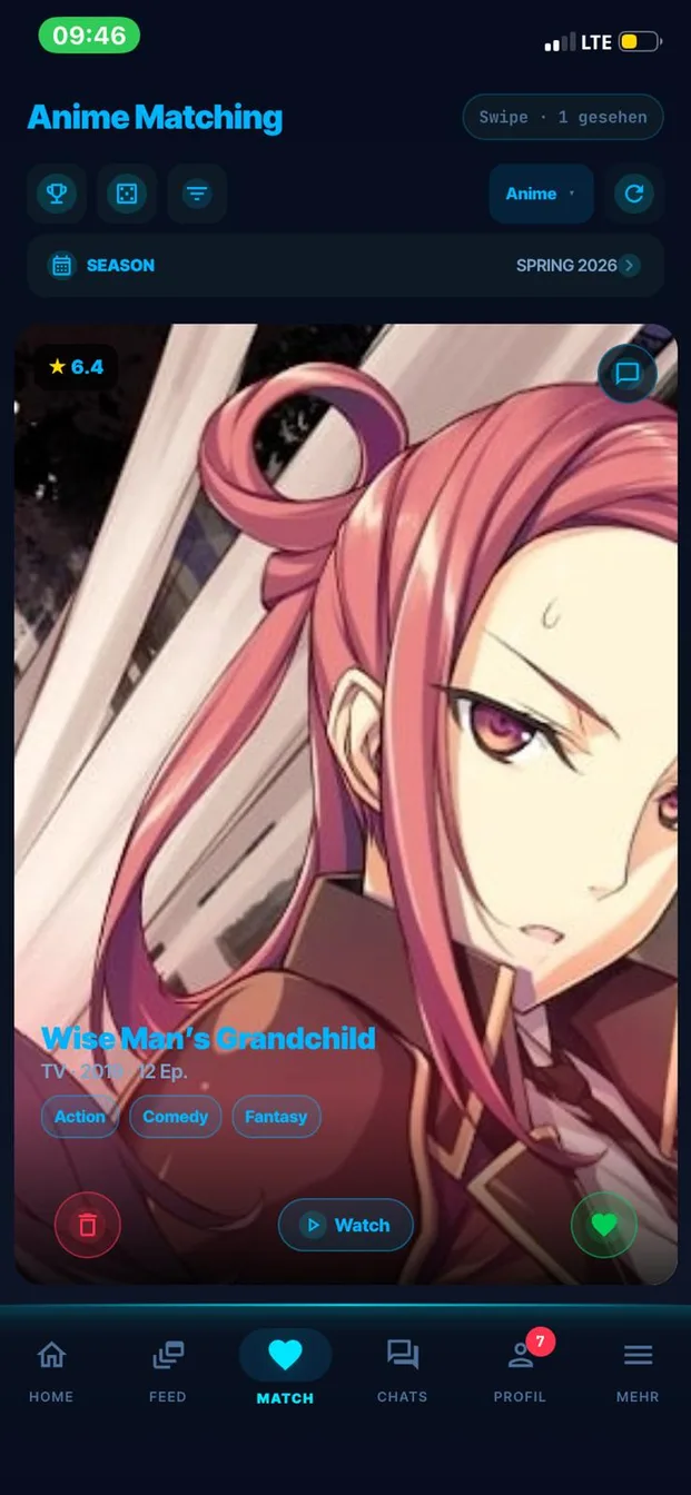 Swipe dich zum nächsten Lieblingsanime