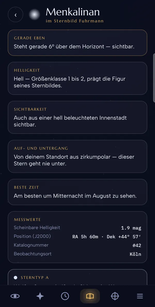 Constellations: Steckbrief eines Sterns mit Sichtbarkeit und bester Beobachtungszeit