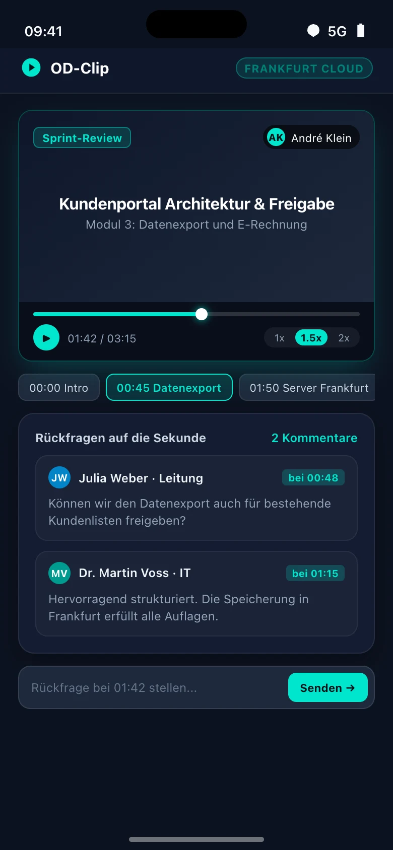 Zuschauer schaut Video am Smartphone und hinterlässt Kommentar