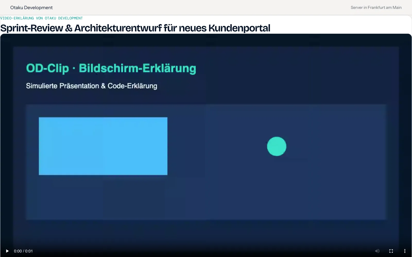 Zuschauer-Portal von OD-Clip mit Videoplayer und Zeitstempel-Kommentaren